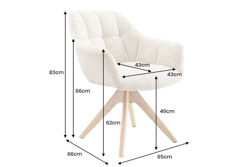 riess-ambiente Polsterstuhl PAPILLON Champagner Beige Natur 180° Drehbar - Bild 4