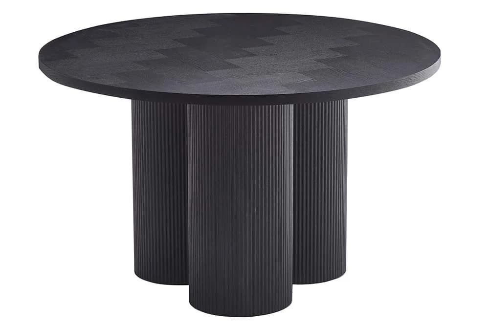riess-ambiente Esstisch BABYLON 120cm rund schwarz mit Säulenfüßen