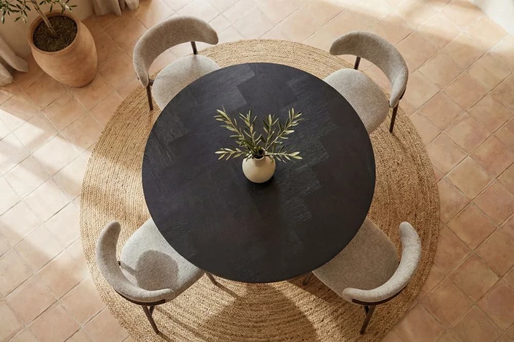 riess-ambiente Esstisch BABYLON 120cm rund schwarz mit Säulenfüßen - Bild 4