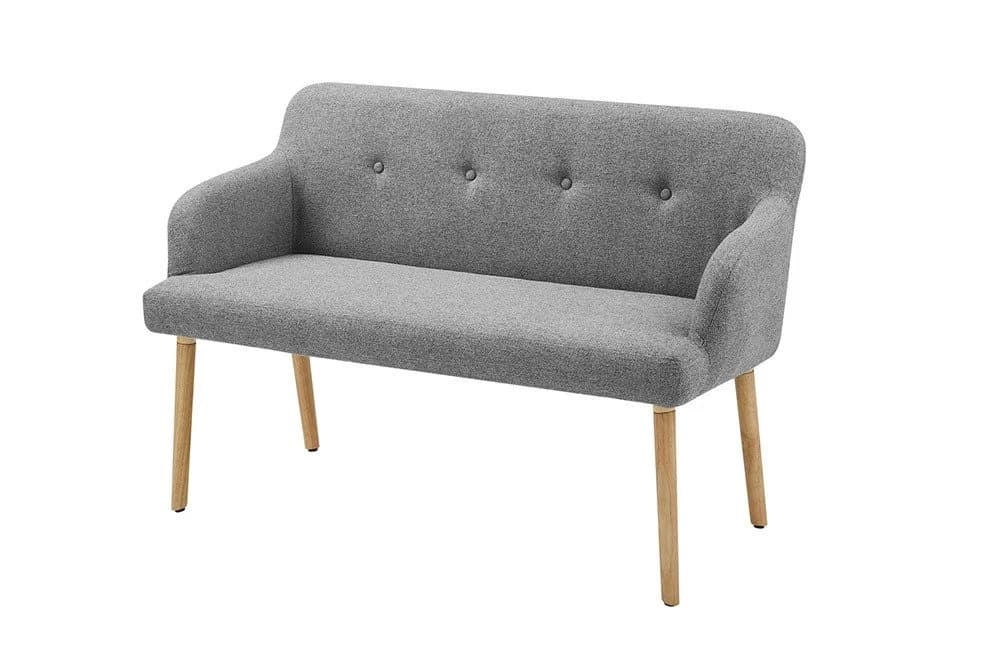 riess-ambiente Polsterbank SCANDINAVIA MEISTERSTÜCK 115cm grau/natur - Massivholz, mit Armlehne
