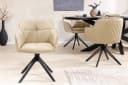 riess-ambiente Polsterstuhl EUPHORIA Beige Echtleder 180° Drehfunktion Bild 3