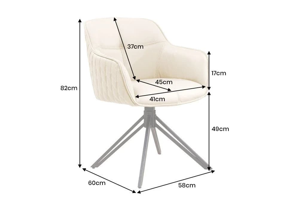 riess-ambiente Polsterstuhl EUPHORIA Beige Echtleder 180° Drehfunktion - Bild 5