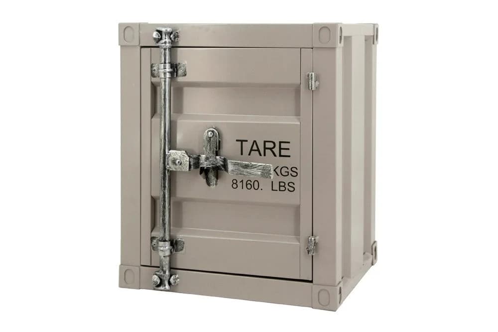 riess-ambiente Beistelltisch GLOBETROTTER 50cm greige - Metall, Container-Look