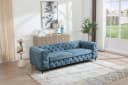 riess-ambiente 3-Sitzer Sofa MODERN BAROCK Petrol Samt Chesterfield Bild 2