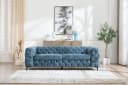 riess-ambiente 3-Sitzer Sofa MODERN BAROCK Petrol Samt Chesterfield Bild 4