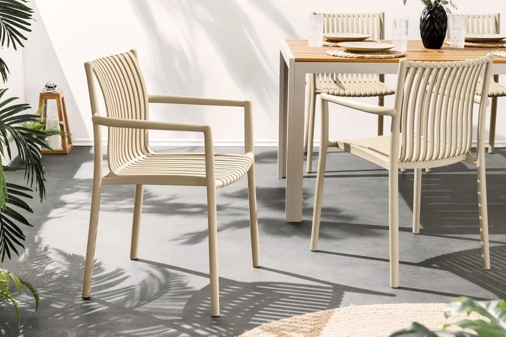 riess-ambiente Gartenstuhl STUDIO ITALIA Greige Wetterfest Stapelbar - Bild 5