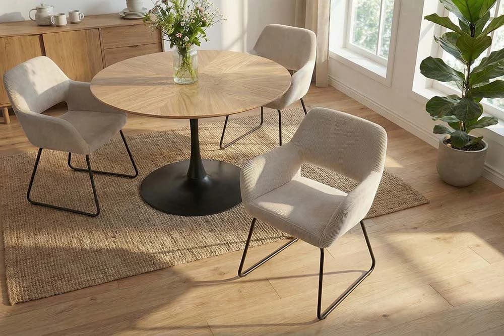 riess-ambiente Armlehnstuhl MUSTANG Retro Cord Metall Beige/Schwarz - Bild 5