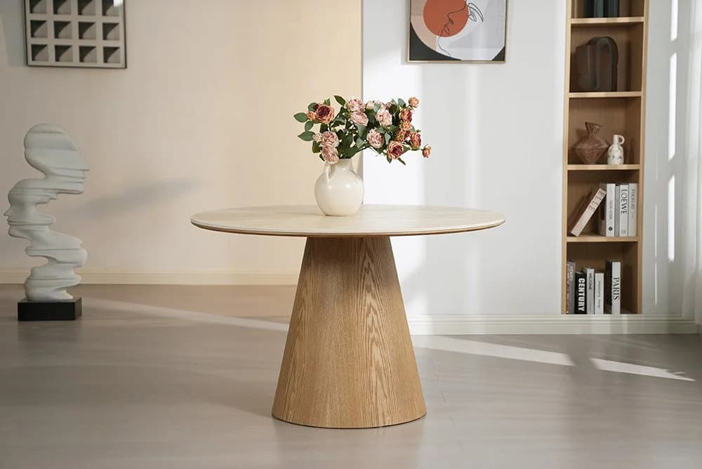 riess-ambiente Esstisch UNIQUE 120cm runder Küchentisch Keramik Eiche - Bild 3