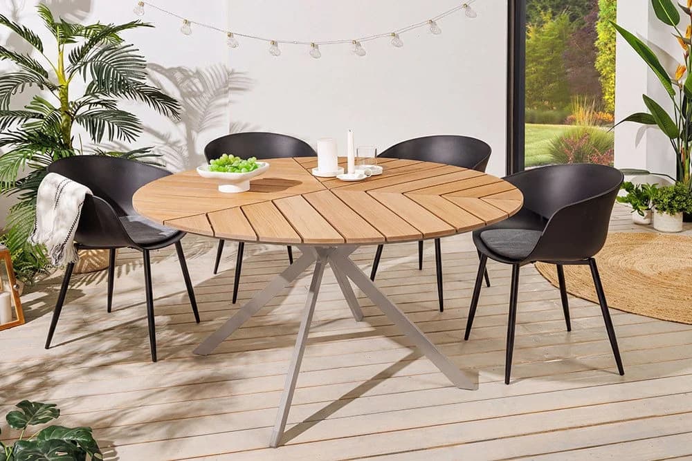 riess-ambiente Gartentisch DESIGNO rund WPC Aluminium natur/greige - Bild 2