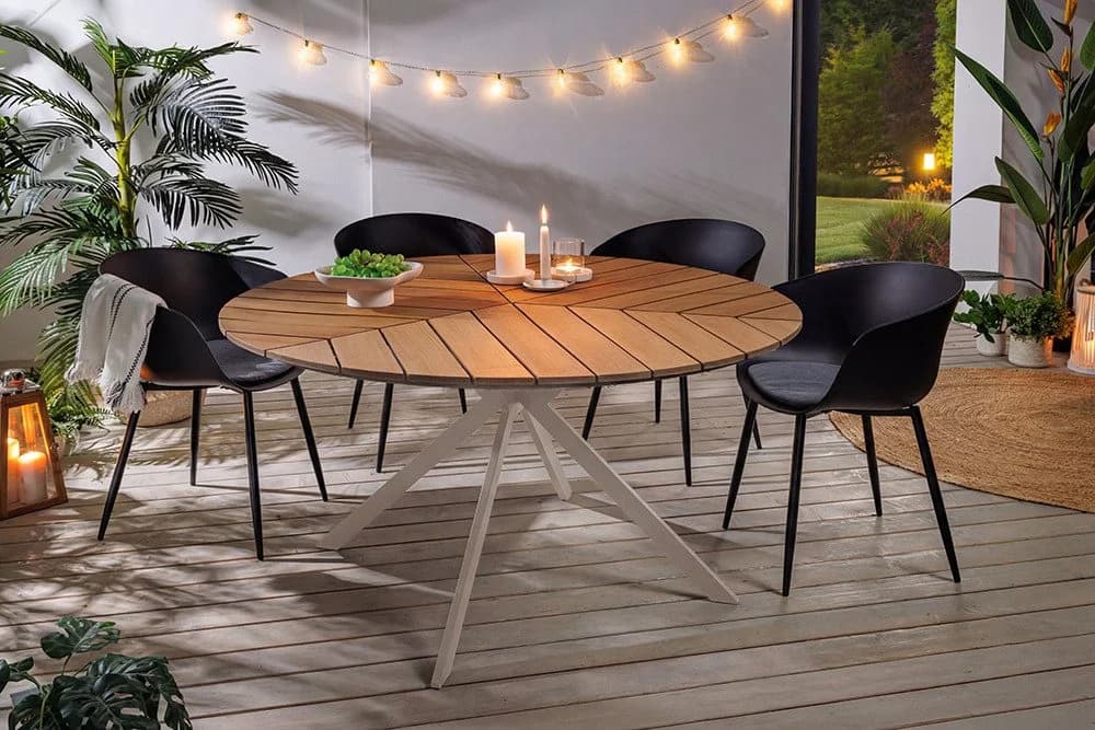 riess-ambiente Gartentisch DESIGNO rund WPC Aluminium natur/greige - Bild 3