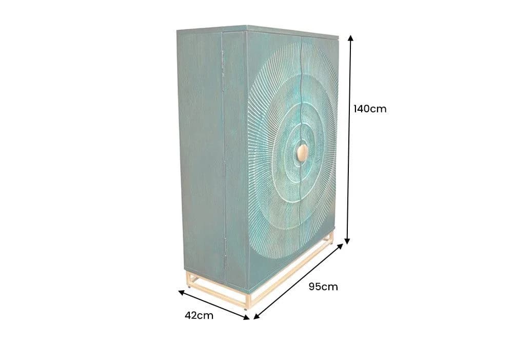 riess-ambiente Barschrank GOLDEN SUNSET 140cm Türkis/Gold 3D-Front - Bild 5
