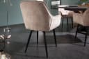 riess-ambiente Polsterstuhl MILANO Champagner-Beige Samt mit Armlehnen Bild 1