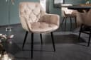 riess-ambiente Polsterstuhl MILANO Champagner-Beige Samt mit Armlehnen Bild 2