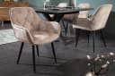 riess-ambiente Polsterstuhl MILANO Champagner-Beige Samt mit Armlehnen Bild 3