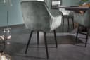 riess-ambiente Polsterstuhl MILANO Grün/Schwarz Samt Armlehnen Metallbeine Bild 3