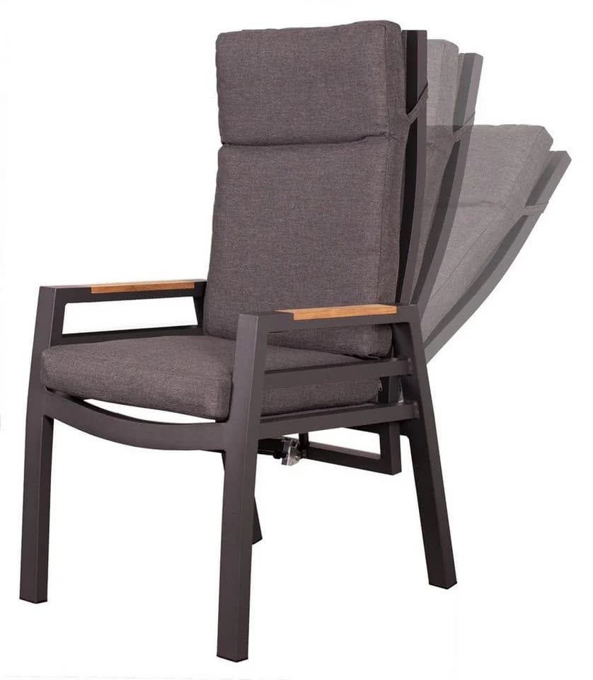 bene living Relaxsessel Sevilla Anthrazit Aluminium Teakholz - Bild 2
