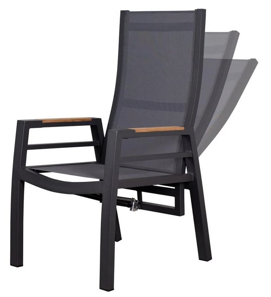 bene living Relaxsessel Sevilla Anthrazit Aluminium Teakholz - Bild 4