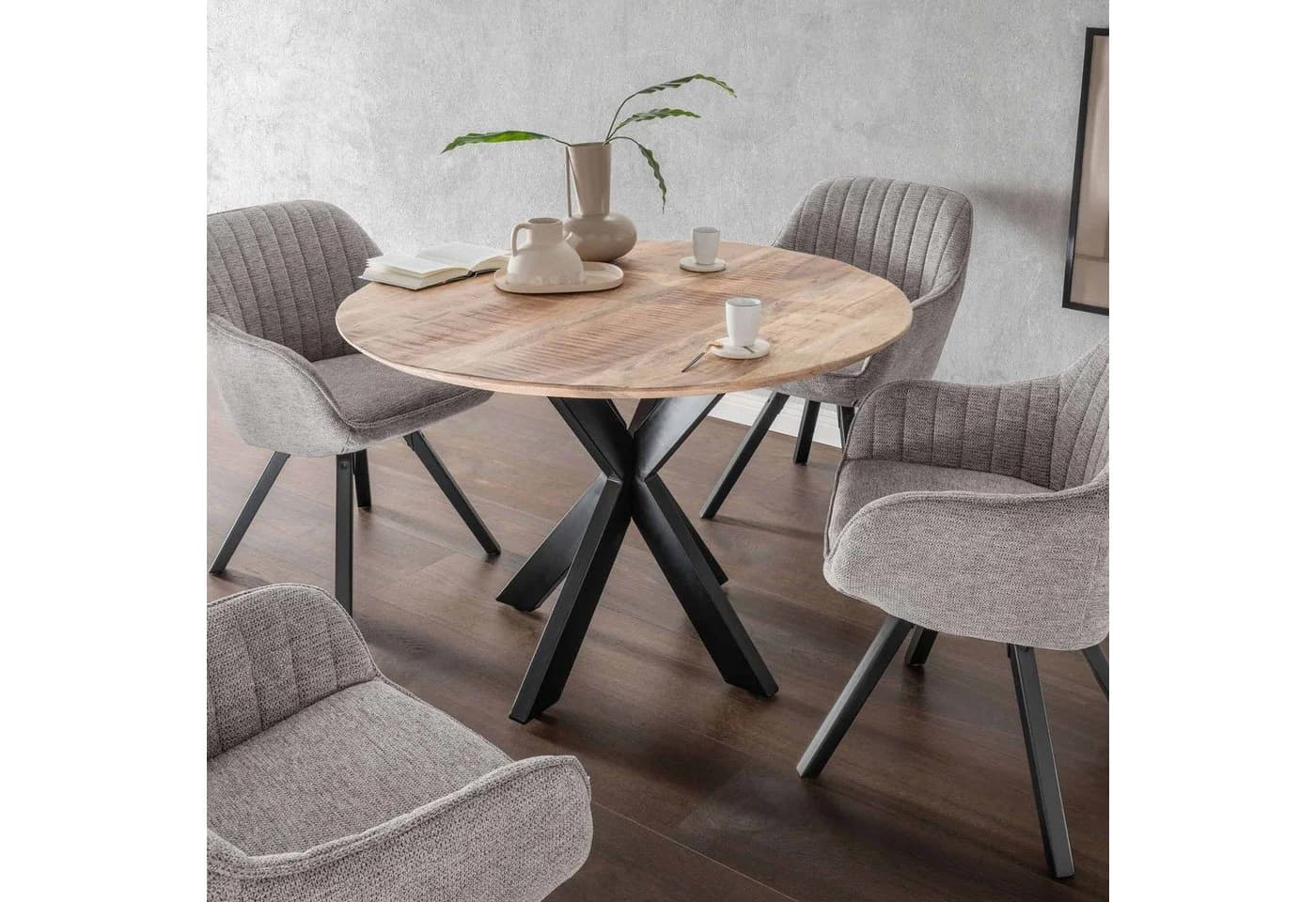 bene living Esstisch Avola Rund 110 cm Mangoholz - Bild 3