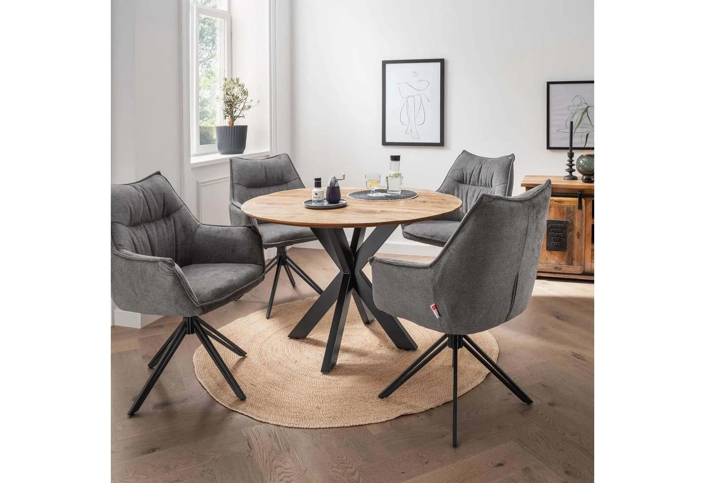 bene living Esstisch Avola Rund 110 cm Mangoholz - Bild 4