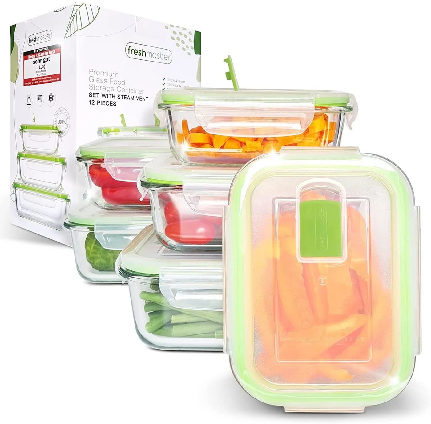 Fresh Master Frischhaltedose 12-tlg. Glas Set luftdicht - Bild 3