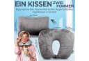HEIMWERT Reisekissen 2in1 Grau Nackenhörnchen und Kopfkissen Bild 1