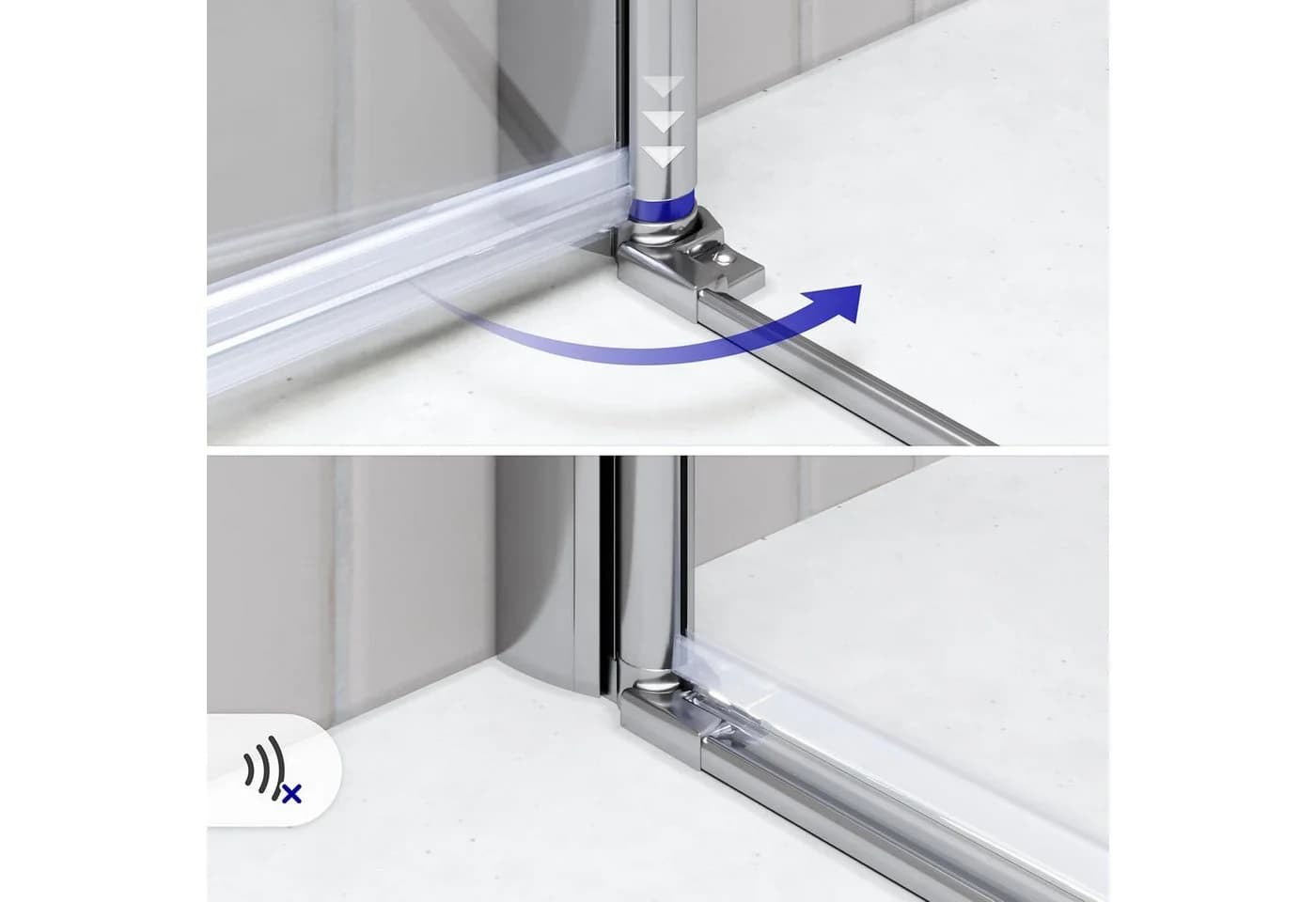 I-FLAIR Eckdusche Falttür Duschkabine EMMA Sicherheitsglas Silber - Bild 5