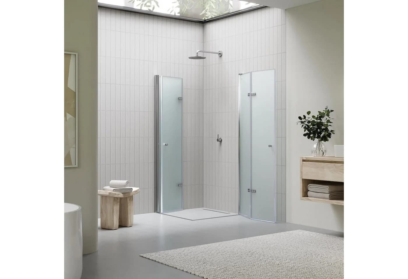 I-FLAIR Eckdusche Falttür Duschkabine EMMA 6 mm Sicherheitsglas