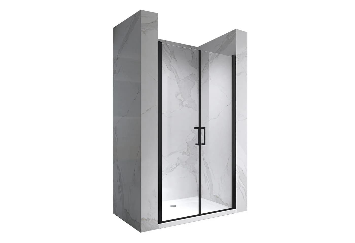 i-flair Dusch-Doppelflügeltür Lara BLACK 80x180 cm ESG-Glas - Bild 2