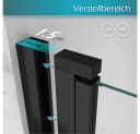 i-flair Dusch-Doppelflügeltür Lara BLACK Satiniertes ESG Glas Bild 5