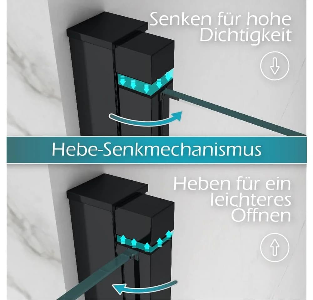 i-flair Eckdusche MATILDE Falttür Duschkabine Schwarz Transparent - Bild 5