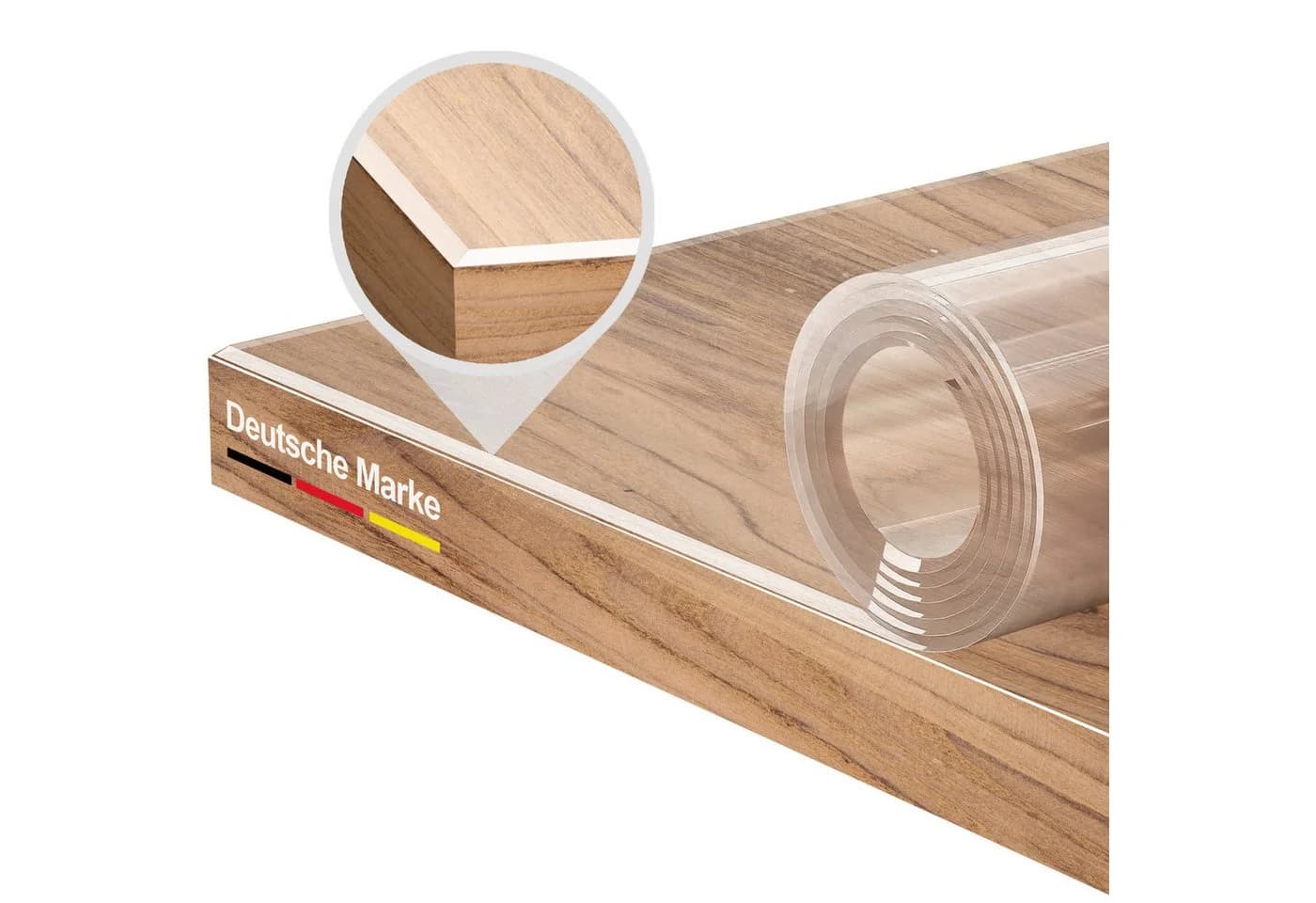 Ertex Tischdecke Glasklar Folie 2,2 mm mit abgeschrägten Kanten - Bild 2
