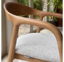 Ertex Esszimmerstuhl mit Armlehne Polsterstuhl Beige Massivholz Bild 3