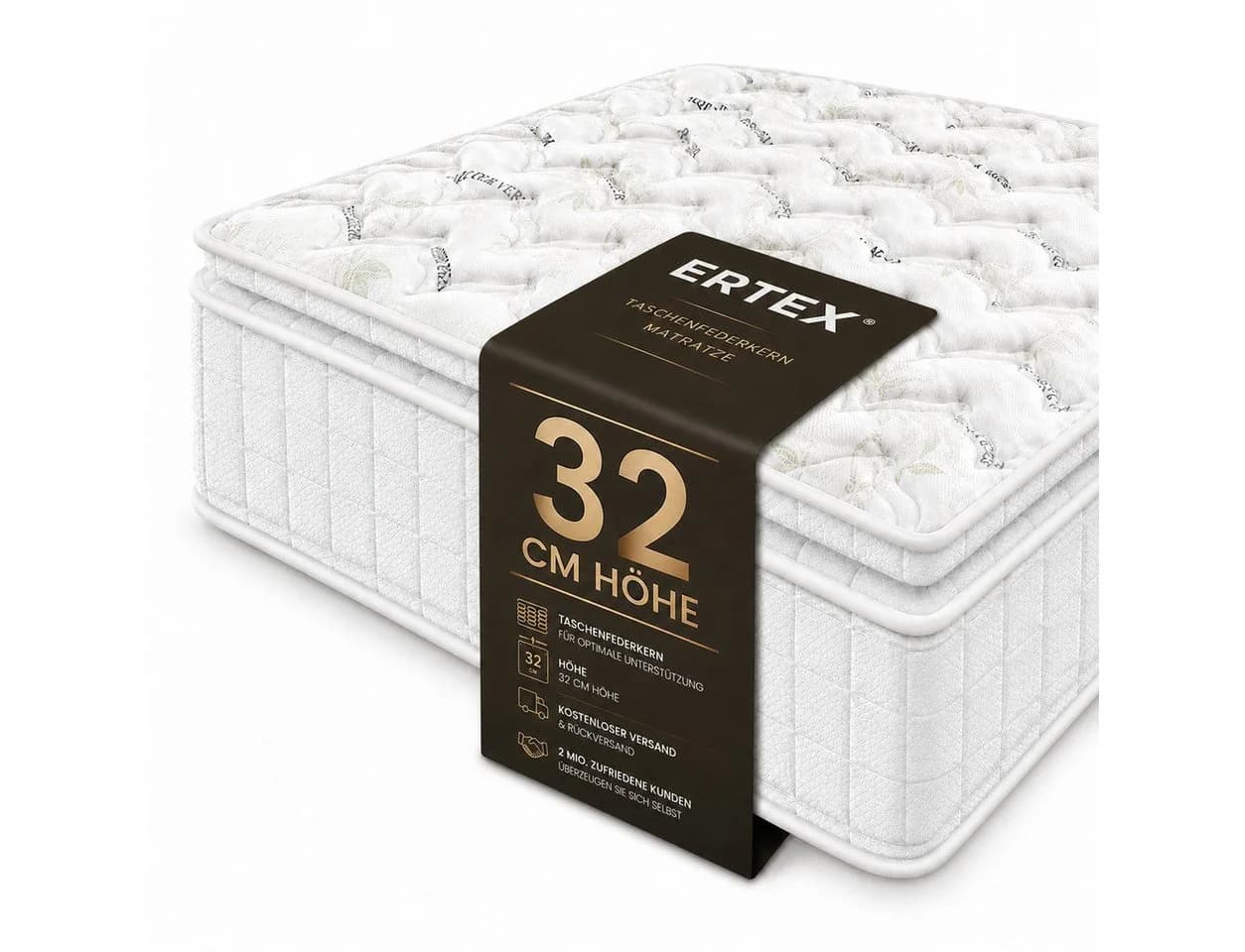 Ertex Taschenfederkernmatratze 7 Zonen Orthopädisch Hypoallergen H3