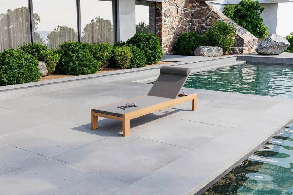 OUTFLEXX Gartenliege Bali Grau mit verstellbarer Rückenlehne