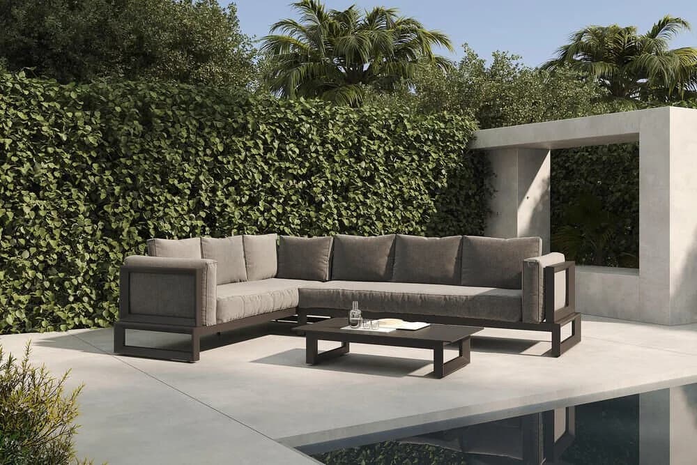 OUTFLEXX Manhattan Ecklounge Sofa-Set Anthrazit Aluminium