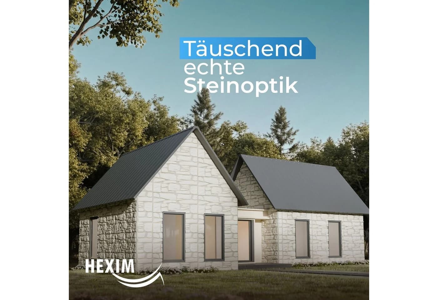 Hexim Fassadenpaneel FP110 Weiß 3D Steinoptik EPS Styropor - Bild 5
