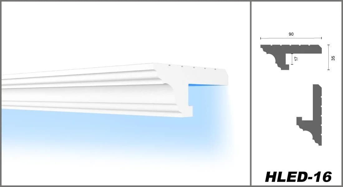 HEXIMO LED Schattenfugenprofil Eckprofil Weiß XPS Styropor