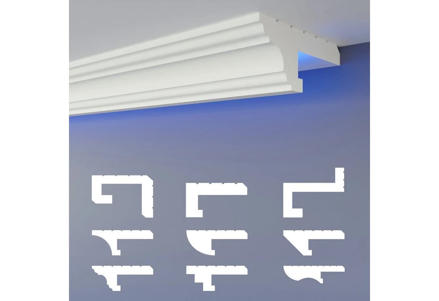 HEXIMO LED Schattenfugenprofil Eckprofil Weiß XPS Styropor - Bild 2