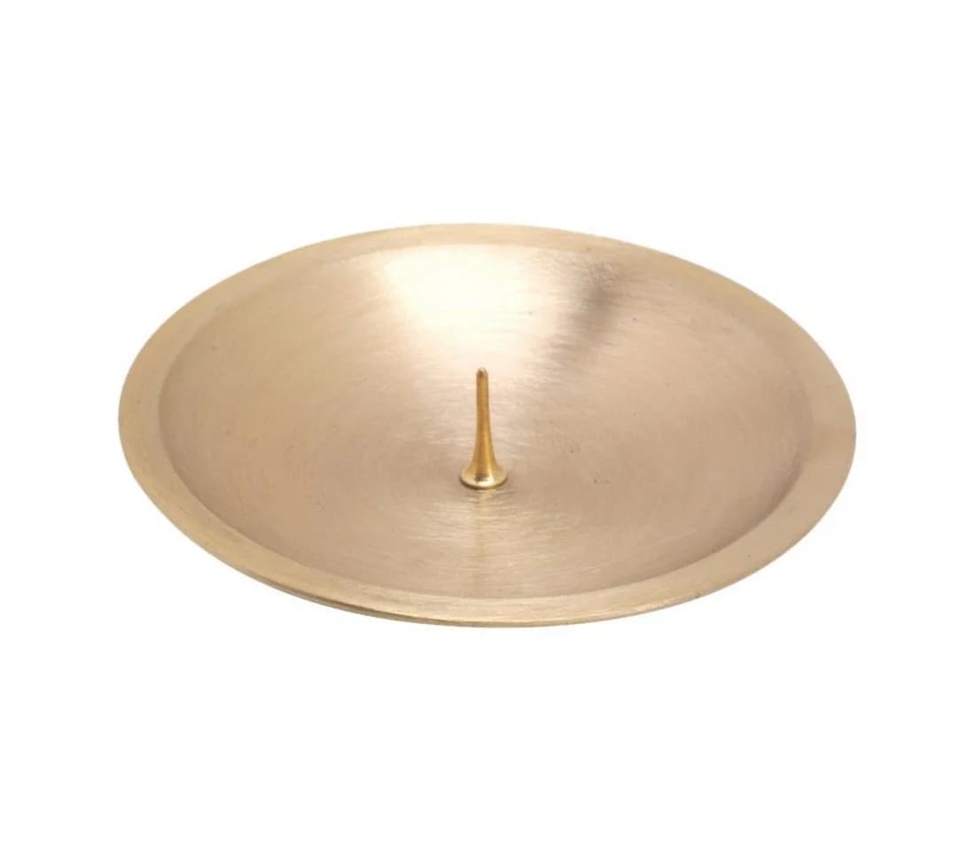 NKlaus Kerzenteller mit Dorn Ø8cm Messing Gold Matt