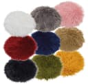 matches21 HOME & HOBBY Rundes Deko-Fell Sitzkissen 34 cm Weiß Bild 1