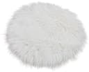 matches21 HOME & HOBBY Rundes Deko-Fell Sitzkissen 34 cm Weiß Bild 2