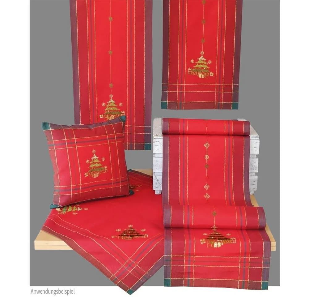 matches21 HOME & HOBBY Tischdecke 40x90 cm Rot Weihnachten