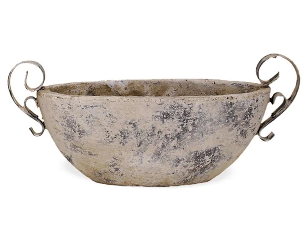 matches21 HOME & HOBBY Blumentopf Keramik Pflanzschale für draußen oval beige 28,5 cm - Bild 3