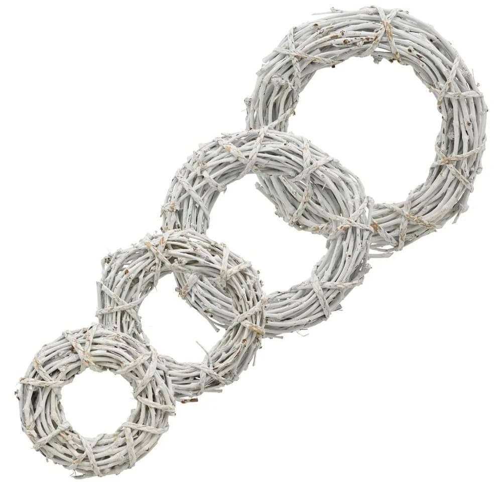 matches21 HOME & HOBBY Dekokranz Rattan Weiß Gewickelt - 4 Größen