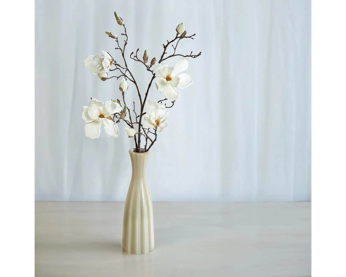 matches21 HOME & HOBBY Kunstblume Magnolie Creme Beige - Bild 5