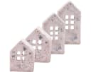 matches21 HOME & HOBBY Kerzenhalter Windlicht Haus Antik Optik Zement Creme Bild 1