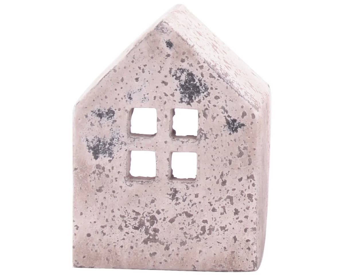 matches21 HOME & HOBBY Kerzenhalter Windlicht Haus Antik Optik Zement Creme - Bild 2