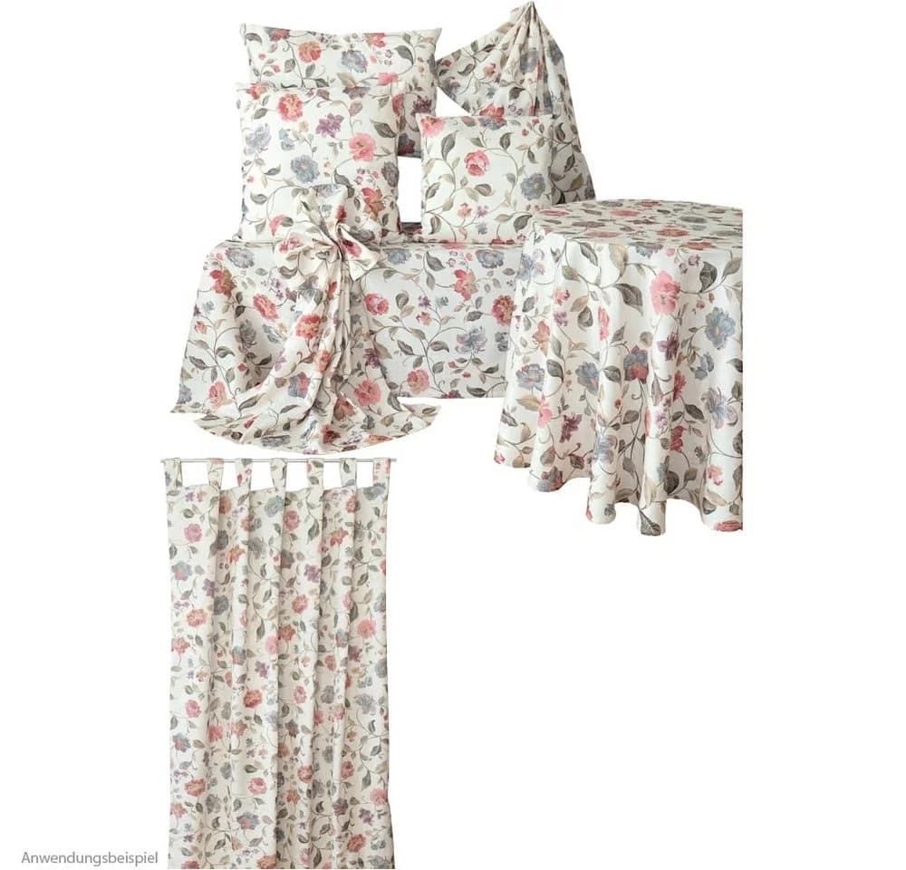 matches21 HOME & HOBBY Kissenbezug Bunte Blumen Jaquard 40x40 cm