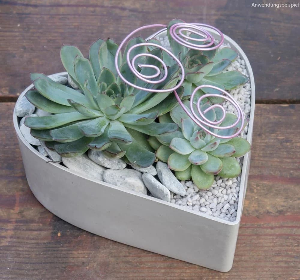 matches21 HOME & HOBBY Blumentopf Herz Kunststoffschale hellgrau 1 Stk