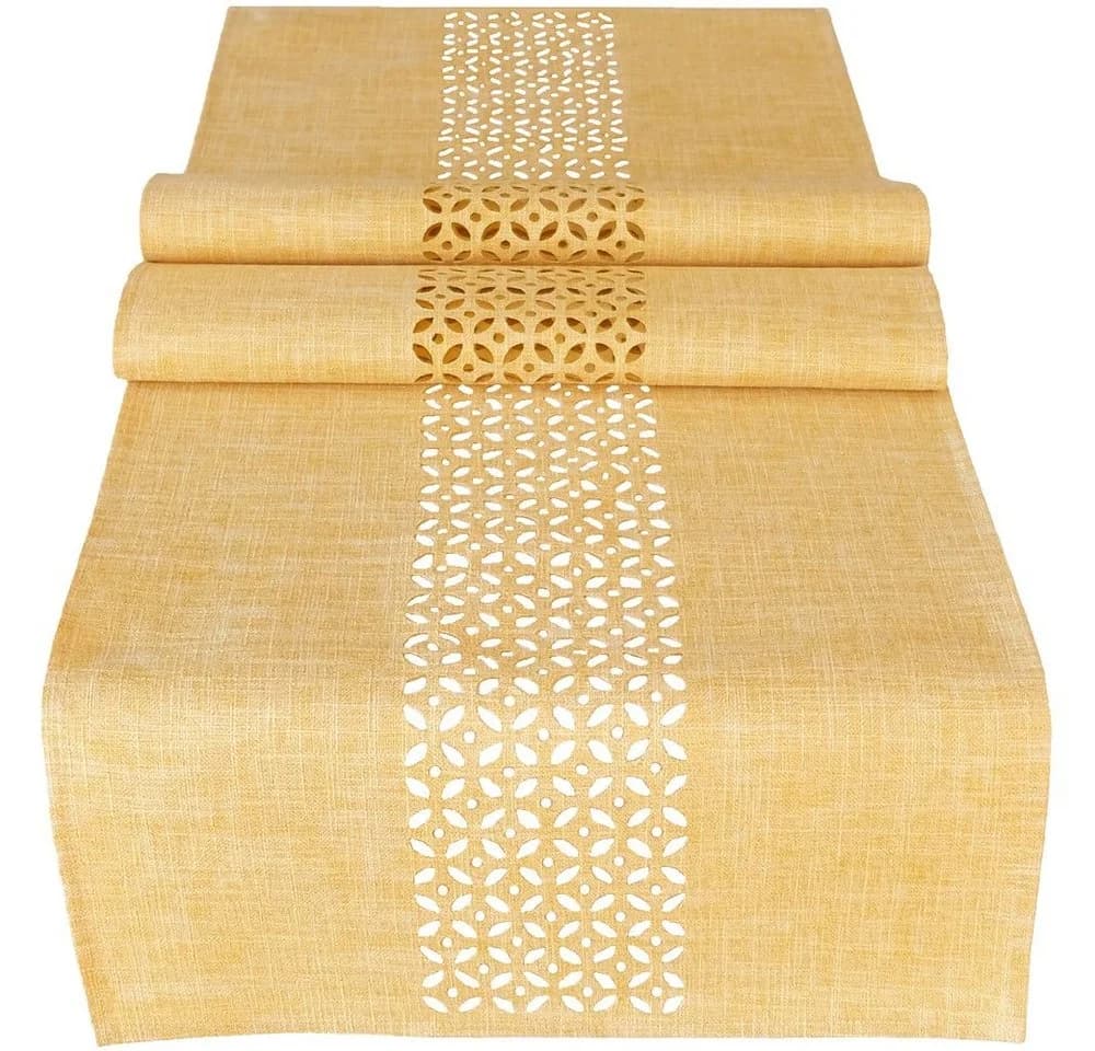 matches21 HOME & HOBBY Tischläufer Gelb Durchbrochene Ornamente - Bild 2